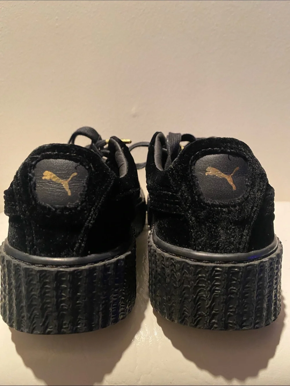 Puma Black Velvet Platform Sneakers